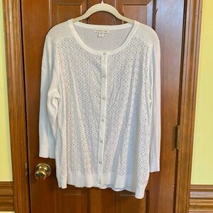 Coldwater Creek Eyelet Lace Cardigan NWT